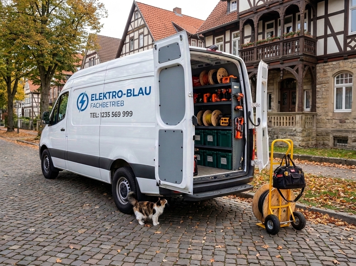 Elektro Blau Service-Fahrzeug