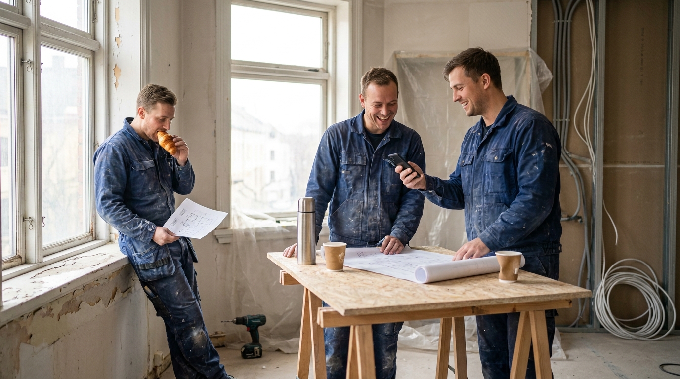 Elektro Blau Team und Werkstatt
